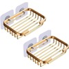 2Pcs Gold Soap Dish for Shower Creative Hanging Drain Rack,