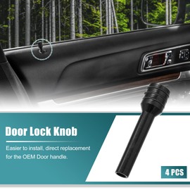 X AUTOHAUX 4pcs Car Door Lock Knobs Interior Door Lock Knob Aluminum Alloy Inner Door Lock Pull Pins Universal for Car Black