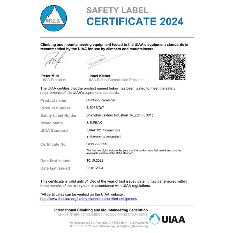 SEPEAK UIAA CE 30kN Locking Climbing Carabiner, Professional Heavy Duty