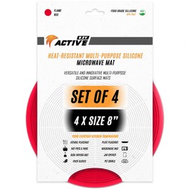 Multi Use Silicone Mat Microwave Pot Holders, Microwave Cover for Food, Trivet, Silicone Mat, Hot Pads, Silicone Pot Holders for Kitchen, Silicone Molds for Resin Trivet, Set of 4 Red Size 8 in