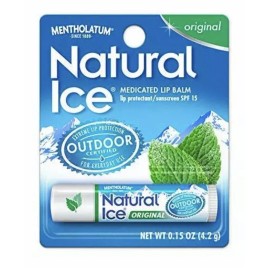 Natural Ice 12 PACK- Mentholatum Natural Ice Lip Balm Original SPF 15