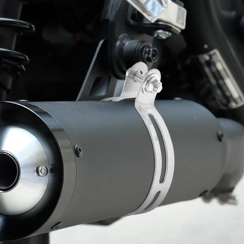 ULTECHNOVO Stainless Steel Motorcycle Exhaust Clamp Hose Bracket Hanger for