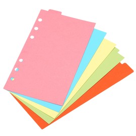 PATIKIL 7.2x3.7" Binder Index Dividers, 4 Set 5 Tabs Cardboard Insertable Page for 6 Rings Binder Separating Papers, Multi-Color