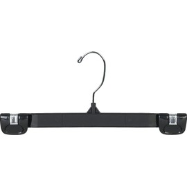 The Great American Hanger Company Classic Black Plastic Bottom Hanger with Pinch Grips and Swivel Hook, Box of 100