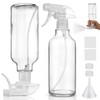 360° Glass Spray Bottles, Adjustable Nozzle, 16.9 oz, Clear