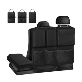 Mandark Car Trunk Organizer, Detachable Vehicle Seatback Hanging Storage Container with Zippers, Large Capacity Waterproof Auto Seat Back Trunk Bag Accessories, Universal for Most Vehicles (Black)