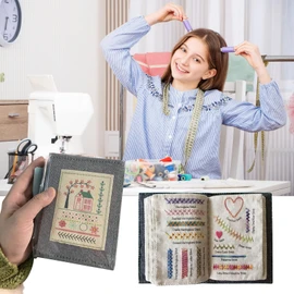 DIY Embroidery Sewing Stitch Book,Loose Leaf Needlework B-OOK,Creative Embroidery Starter Kit,Embroidery Instructions for Sewing Enthusiast,Creative Stitching Decorative Book,Se-Wing Praticing Stitch