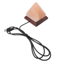 Himalayan Salt Lamp USB RGB 7 Colors Changing Hand Carved with Wood Base Pyramid Crystal Salt Rock Lamp for Home Decoration Gift
