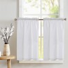 TOPICK White Kitchen Curtains 36 Inch Curtains Waffle Weave Textured