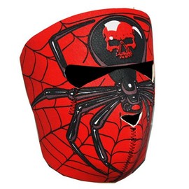 New Half Face Motorcycle Snowmobile Snowboard Ski Balaclava Face Mask Red Spider Skull
