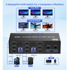 DisplayPort KVM Switch Triple Monitor 8K DP for 2 Computers