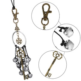 Witch Bells for Door Witchcraft Bells Supplies Wiccan Decor Altar Bell Antique Magic Keys Witchy Wicca Home Protection Decor Kitchen Witch Decor (2 Pieces)