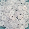 MajorCrafts® 120pcs 10mm Clear White Pearlescent 4 Holes Small Round