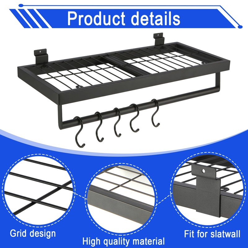 Posnaland Slatwall Shelves, Slatwall Shelf, Slat Wall Accessories, Heavy Duty