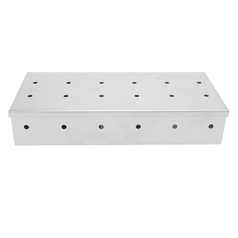 Smoker Box Professional Rectangular Add Smokey BBQ Flavor Stainless Steel