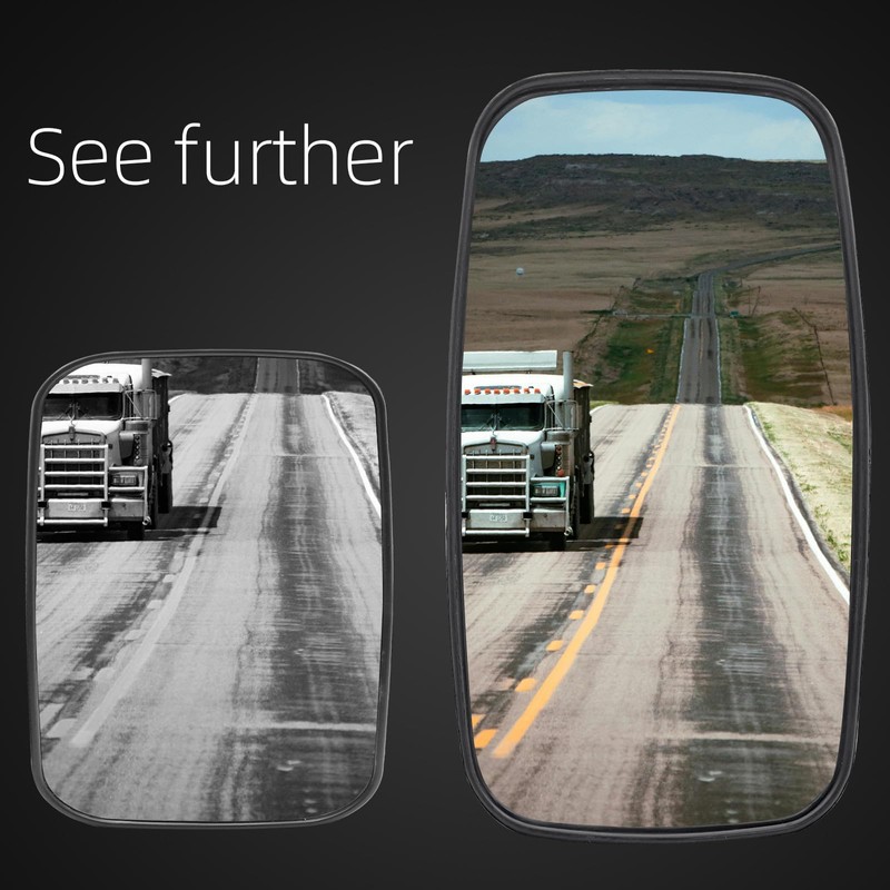 2PCS 12.6x7.5 inch Large Truck mirrors-Glass tractor mirrors-Side Mirrors for