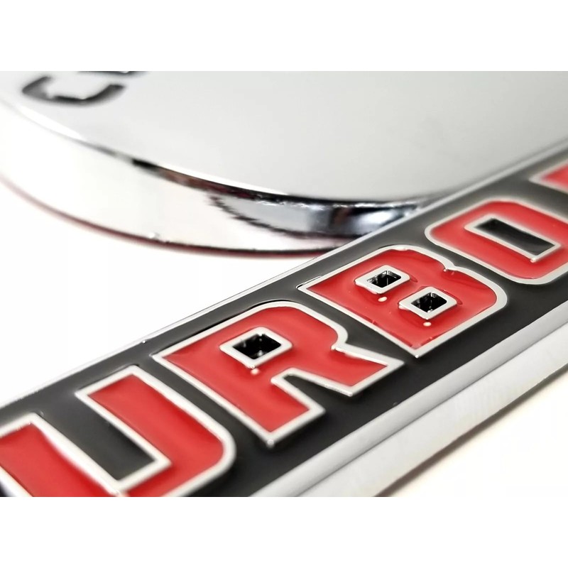 Pair Set Compatible with Cummin Turbo Emblem 3D Fender Badges