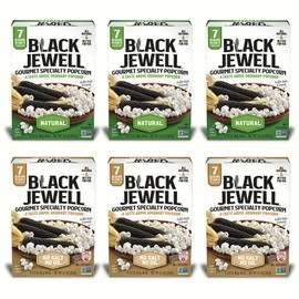 Black Jewell Gourmet Microwave Popcorn Variety Pack with Natural and No Salt No Oil (Pack of 6)