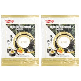 Shirakiku Japan Premium Roasted Sushi Nori Sheets - 10 Sheets Gold 27g (Pack of 2) - Perfect for Sushi, Rolls, and Asian Cuisine