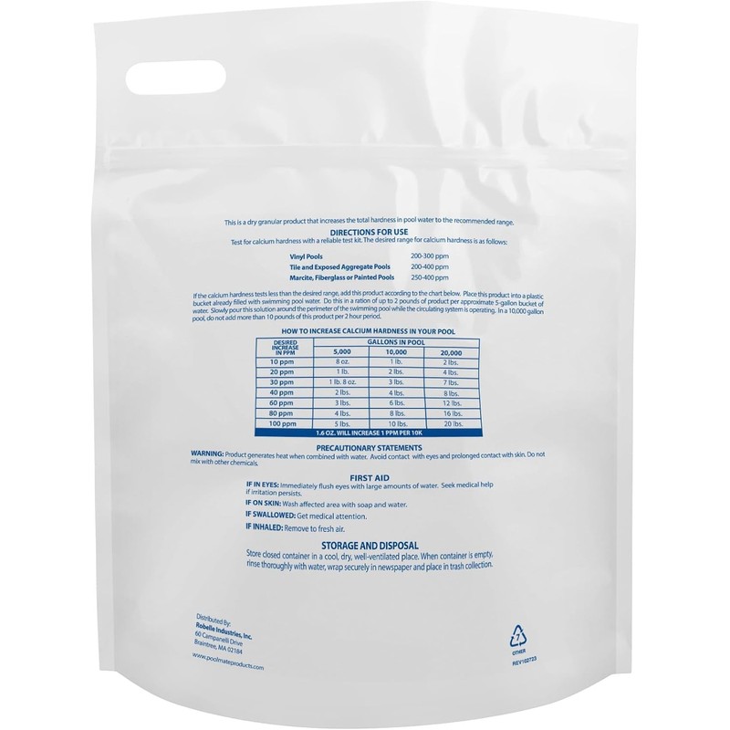 Pool Mate 8-Pounds Premium Calcium Hardness Increaser for Pools, 100%