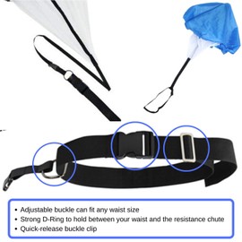 HCE 48” Resistance Parachute - Agility Speed Umbrella - Ideal for Kids, Teens, Adults or Dogs - Hurdle Running Chute for Soccer, Football, Sprint, Sports Training Fitness Equipment Exercise Gear