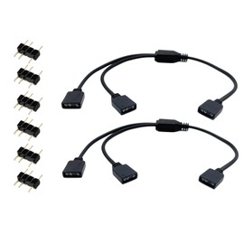 SHAOYAYAZHANG 2-Pack ARGB Extension Cable,5V 3 Pin Addressable Female to Female RGB Extension Cable for Computer Chassis Fans/ARGB LED Lights, 11.8 Inches (1-2)