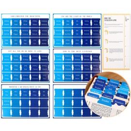 90 Pieces Bible Dividers Tabs, Blue Laminated Large Print Mini Bible Bookmarks Index Tabs Study Supplies Guide Kit, Baptism Christian Gifts for Men Women Boys Beginner Easy to Read