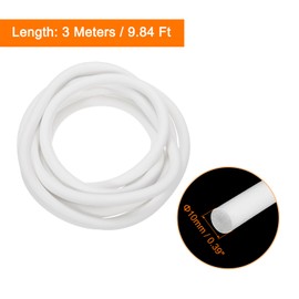 uxcell Silicone Foam Seal Strip, 10mm(0.39") Dia 3 Meters(9.84 Ft) Long Sponge Rubber Weather Seal Strip Round Rubber Cord Solid for Machinery and Industries, White