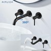 Airuida Solid Brass Widespread Wall Mount Bathroom Faucet with 360