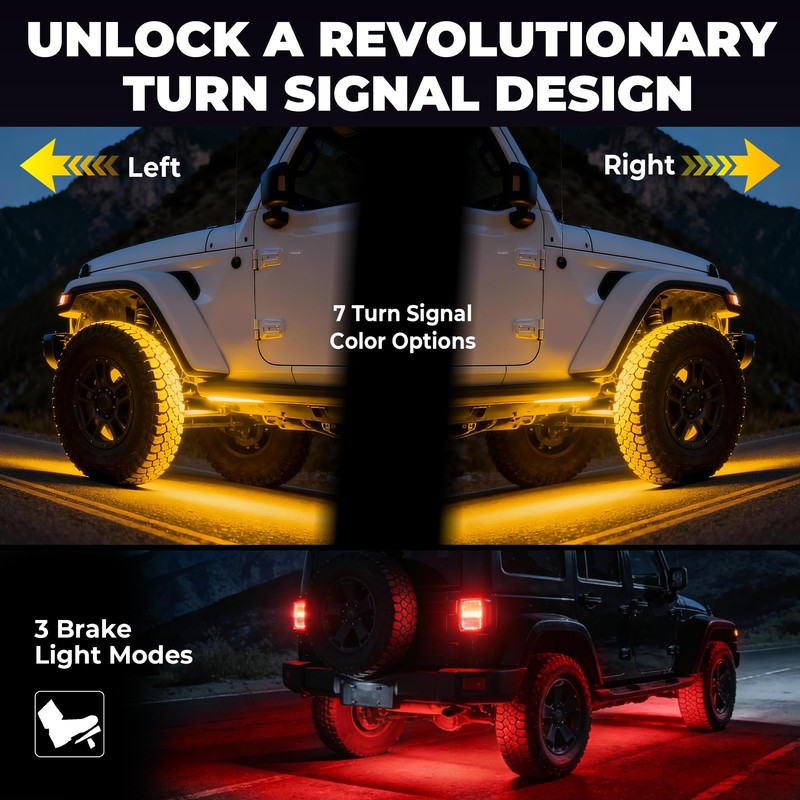 8 Pods 5 Sided RGB Rock Lights for Trucks, App