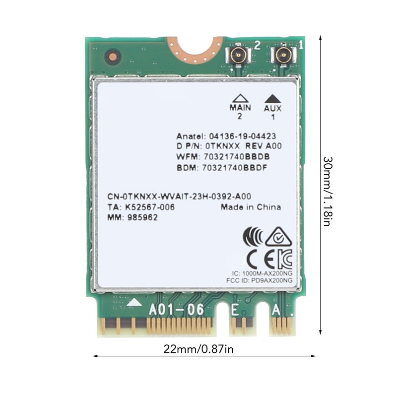 Network Card 1650X AX200 M.2 WiFi6 2.4G 5G Dual Band