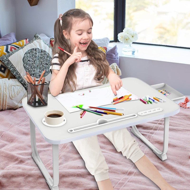 Fayquaze Laptop Bed Desk, Portable Foldable Lap Bed Table with