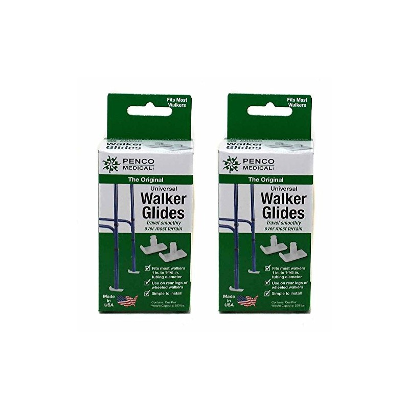Penco Medical Universal Walker Glides - White - 2 Pairs