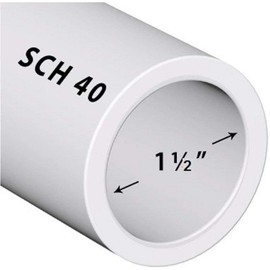 Manufacturer Direct PVC Pipe Sch40 1-1/2 Inch (1.5) White Custom Length - 4FT