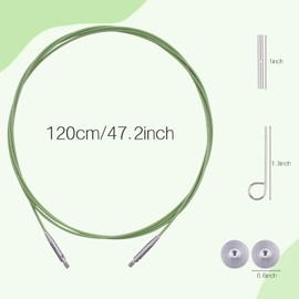 BsHooker Interchangeable Cables for Circular Knitting Needles 47.2 Inch