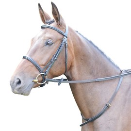 Hunters Saddlery Leather Neck Grab Strap for Horse Riding Balance Pony Cob Full (Standard, Black)