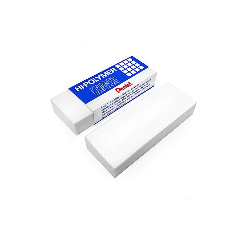Pentel - Hi-Polymer Jumbo Plastic Rubbers Erasers - White (2)