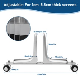 Qriocioa Room Divider Stand Thickened Aluminum Alloy, 2Packs Room Divider Screen Holder, Movable Wheel Privacy Screen Partition Feet, for Bedroom Bathroom Office (Sliver)