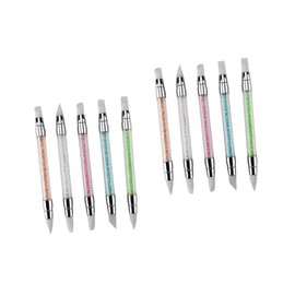 FOMIYES 10 Pcs Gel Carving Pen Rhinestone Handle Manicure Dotting Tool Nail Art Tools Embossed Nail Pen Set