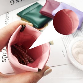 Leather Squeeze Coin Purse, Portable Small Change Pouch for Women and Girls in Two Size (Pink 2 PCS)