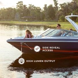 Manufacturers' Select ITC Side Mounted LED Backing & Docking Lights for Boats and RV - Polished Stainless Steel Housing with 300 Lumen Output - Left & Right Pair