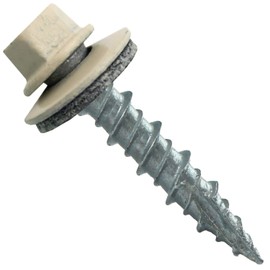 Metal Roofing Screws: (250) 10 x 1 Ivory Hex Head Sheet Metal Roof Screw. Self Starting Metal to Wood siding Screws. EPDM Washer. Colored Head
