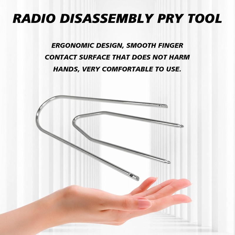 Hirificing 4PCS Radio Removal Pry Tool Kit, V-Shaped Stainless Steel