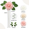 WANTMAZOR 100PCS Artificial Flowers Champagne/Pink/White Roses Real Looking Foam Fake