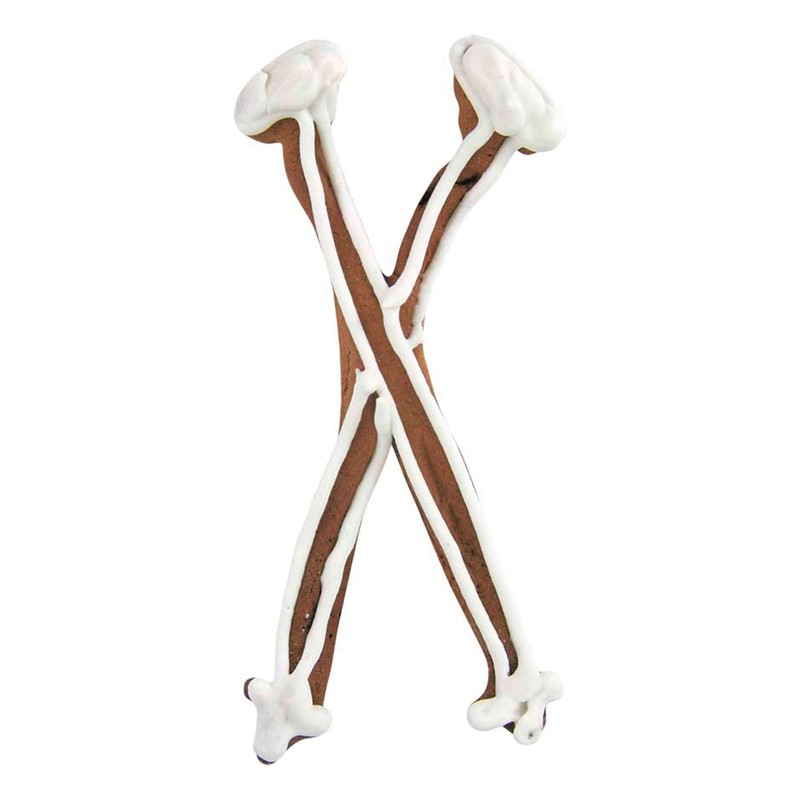 Staedter Ski Poles Shape Cookie Cutter, Stainless Steel, Silver, 30