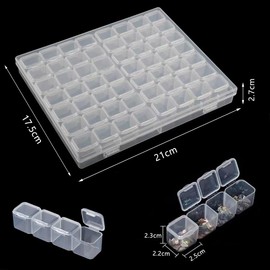 Diamond Painting Storage Box, Diamond Painting Accessory Boxes, Plastic Diamond Embroidery Box, Diamond Embroidery Sorting Box with Lid for Small Parts Storage Box Accessory Boxes (56 Compartments)