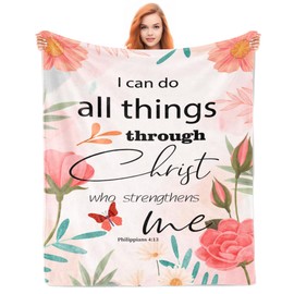 Noxkioy Christian Gifts, Christian Gifts for Women, Religious Gifts for Women/Men, Christian Gifts for Women Faith, Gifts for Christian Women, Best Christian Inspirational Gift Blanket 60"x50"