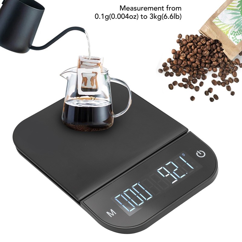 Kitchen Scale 0.1g to 6.6lb LED Display Touch Control Tare