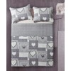 Brilliant Sunshine Grey Heart Love Patchwork, 3-Piece Quilt Set, Reversible