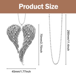 Set of 2 Antique Silver Angel Wings Pendant Car Rear View Mirror Accessories, Beautiful Angel Wings Charm and Practical Rear View Mirror Accessories, Trendy Car Hanging Ornament for Car Decor